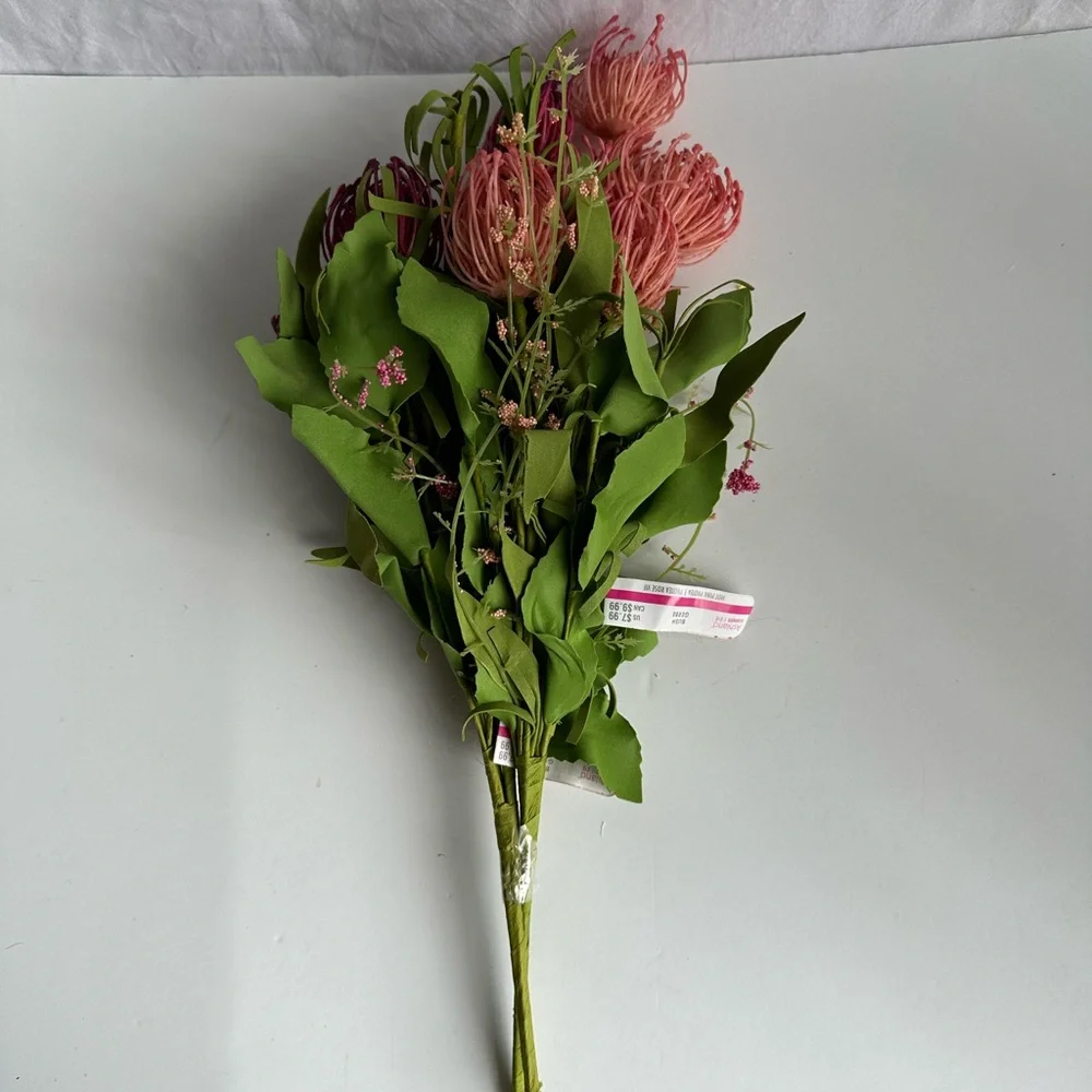 Exotic Red Protea Artificial Floral Bouquet – Bold and Unique Tropical Décor